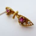 Arts & Crafts 18ct Gold Butterfly Brooch Set With a carat of Natural Rubies - Hand Made in Asprey Box Fully Hallmarked